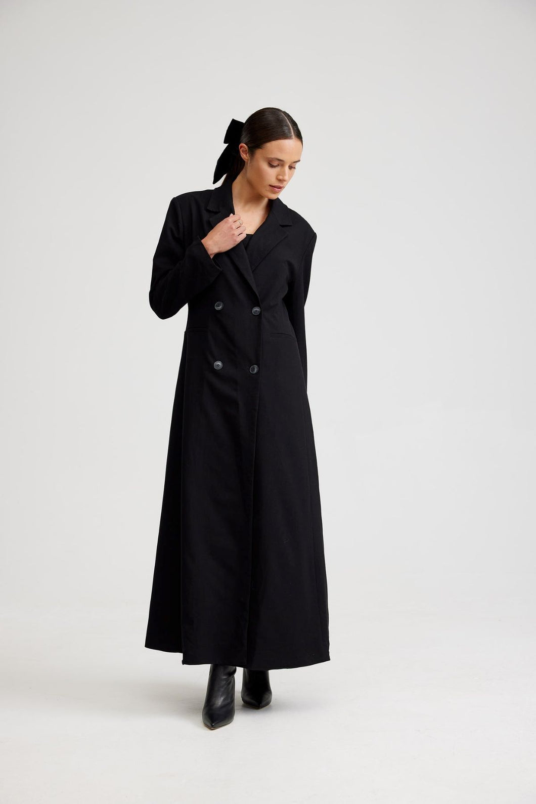 Aston Studio Evangeline Coat - Nero  Hyde Boutique   