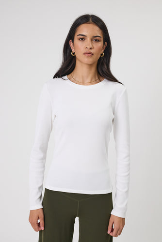 Marlow Echo Rib Henley Top - White Hyde Boutique