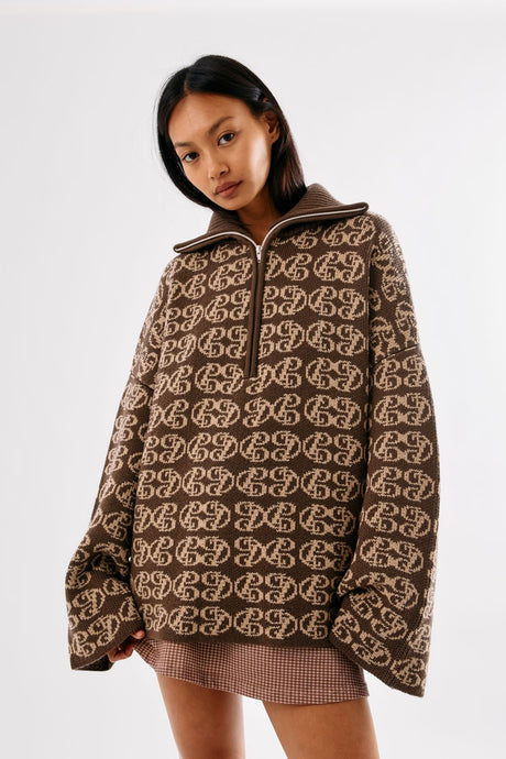 Hyde x Commonplace Chapman Monogram Jumper - Chocolate | PRE ORDER End April Hyde Boutique