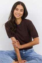 Load image into Gallery viewer, Stories Be Told Edition Crewneck Cashmere Blend Knit Tee - Chocolate
