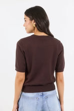 Load image into Gallery viewer, Stories Be Told Edition Crewneck Cashmere Blend Knit Tee - Chocolate
