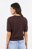 Stories Be Told Edition Crewneck Cashmere Blend Knit Tee - Chocolate