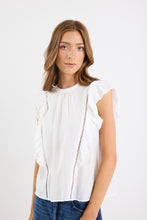Load image into Gallery viewer, Ivy + Jack Exotic Sheer High Neck Frill Sleeve Top - Ivory Apparel > Women > Clothing > Tops > T-shirts > Ivy Jack Hyde Boutique
