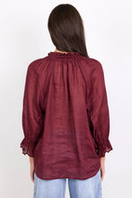 Load image into Gallery viewer, Among The Brave Expedition Shirred Neck Short Sleeve Top - Burgundy Arriving Thursday
