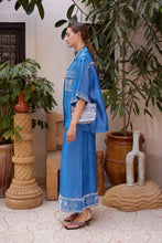 Load image into Gallery viewer, Alémais Yasmeen Embellished Oversized Shirt - Blue
