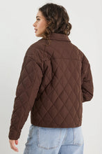 Load image into Gallery viewer, Among The Brave Absolute Soft Collared Quilted Jacket - Chocolate Arriving Saturday Hyde Boutique
