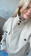 Load image into Gallery viewer, Stories Be Told Funnel Neck Trench Jacket - Taupe Arriving End October Hyde Boutique
