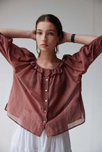 Load image into Gallery viewer, Måhsa Bon Ruffle Blouse - Maple
