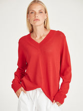 Load image into Gallery viewer, Sills Carnival V Neck Sweater - Scarlet

