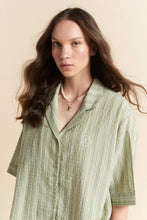 Load image into Gallery viewer, Papinelle x Karen Walker Seersucker Stripe Boxer PJ - Olive
