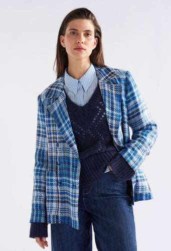 Elk Ranie Jacket - Blue Multi Check Hyde Boutique