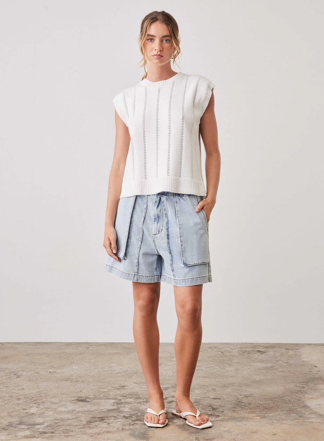 Esmaee Pioneer Knit Tank - White Hyde Boutique