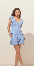 Load image into Gallery viewer, Ruby Raquel Bow Short - Blue Gingham Hyde Boutique
