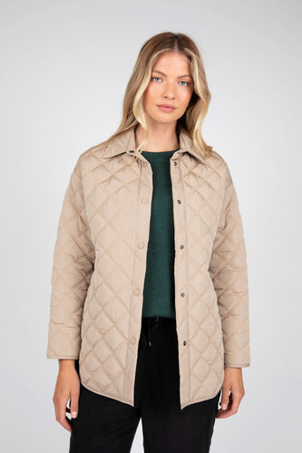 Marlow Aspen Quilted Shacket - Natural  Hyde Boutique   