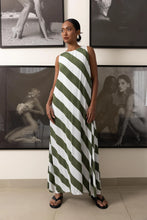 Load image into Gallery viewer, Blak The Label Finally Here Dress - Dried Mint/Ivory Diagonal Stripe Hyde Boutique
