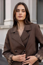 Load image into Gallery viewer, Stories Be Told Pathway Cropped Trench - Chocolate Apparel > Women > Clothing > Jackets > Trench Coats > Cropped Trench Coats > Stories Be Told Hyde Boutique
