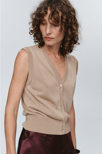 Marle Foundations Vest - Almond Hyde Boutique