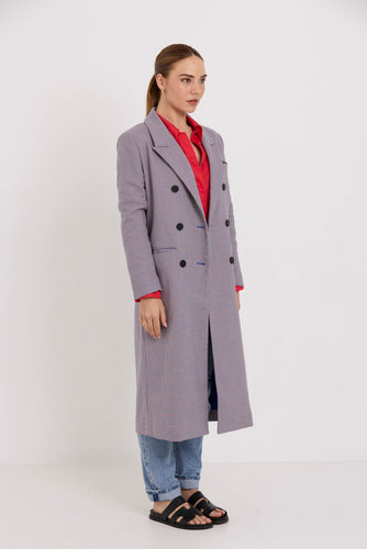 Tuesday Label Fox Coat - Box Check  Hyde Boutique   