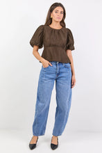 Load image into Gallery viewer, Stories Be Told Finali Puff Short Sleeve Top - Chocolate
