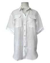 Load image into Gallery viewer, Jessica Flora Follow My Lead Shirt - White Linen  Hyde Boutique   
