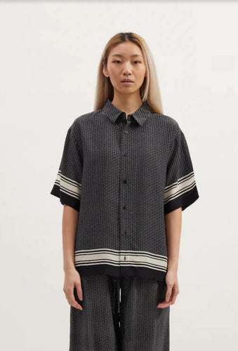 Remain Blake Button Up Shirt - Black Print  Hyde Boutique   