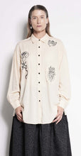 Load image into Gallery viewer, Salasai Compass Rose Shirt - Cream | Black Embroidery  Hyde Boutique   
