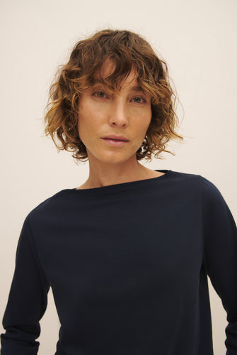 Kowtow Boat Neck Top - Navy  Hyde Boutique   