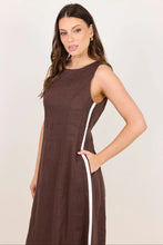 Load image into Gallery viewer, Stories Be Told Future Linen Sleeveless Midi Dress - Dark Chocolate
