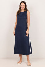 Load image into Gallery viewer, Stories Be Told Future Linen Sleeveless Midi Dress - Ink
