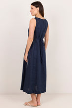 Load image into Gallery viewer, Stories Be Told Future Linen Sleeveless Midi Dress - Ink
