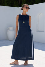 Load image into Gallery viewer, Stories Be Told Future Linen Sleeveless Midi Dress - Ink
