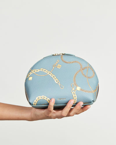 Saben Gabi Make-Up Pouch - Duck Egg Chain Print Hyde Boutique