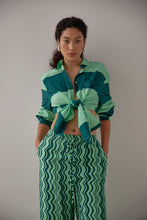 Load image into Gallery viewer, Gary Bigeni Celina Split Shirt - Marta Mint Stripes  Hyde Boutique   
