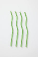 Load image into Gallery viewer, Willow &amp; Mae Green Curvy Reuseable Pk 4 Glass Drinking Straws Hyde Boutique

