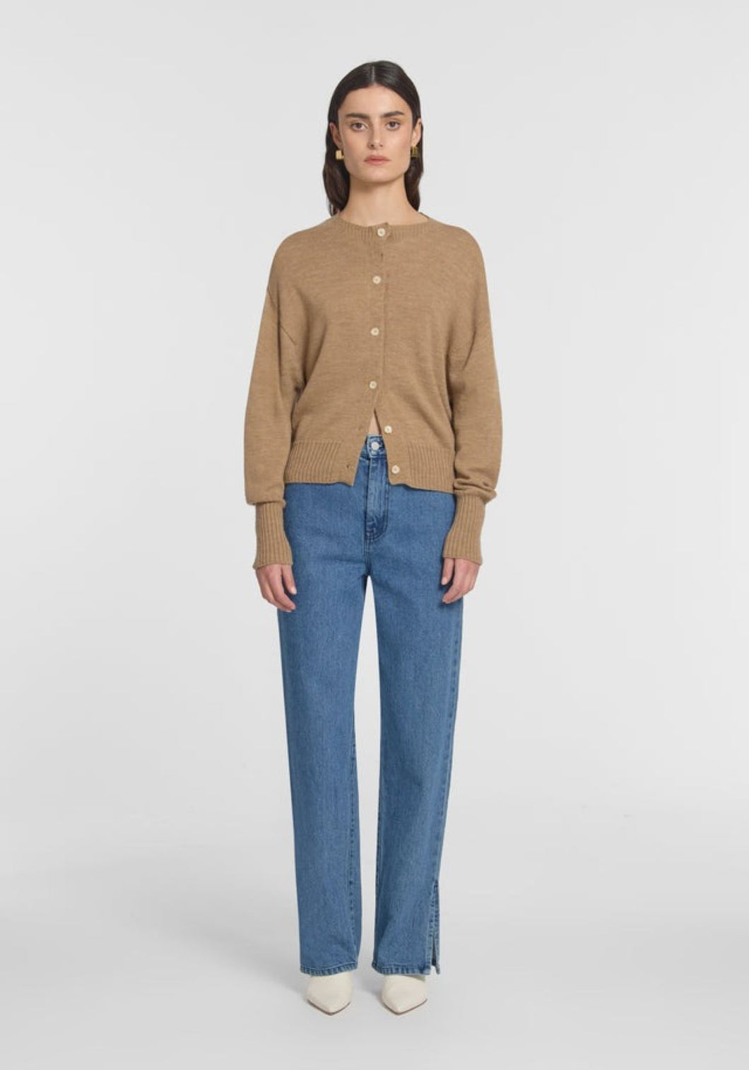 Viktoria & Woods Hart Merino Cardigan - Wicker Marl Hyde Boutique