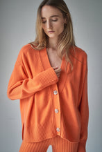 Load image into Gallery viewer, Aleger Cashmere N.99 Cashmere Blend Hi Low Cardigan - Orange Peel  Hyde Boutique   
