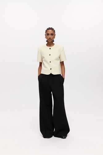 Harris Tapper Tilmens Short Sleeve Blazer - Bone Hyde Boutique