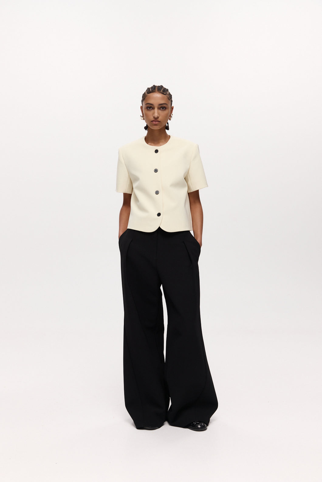Harris Tapper Tilmens Short Sleeve Blazer - Bone Hyde Boutique