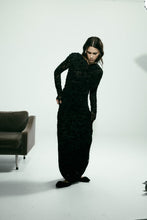 Load image into Gallery viewer, Harris Tapper Rosie Wrap Dress - Black Mesh Velvet Hyde Boutique
