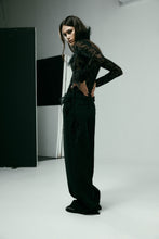 Load image into Gallery viewer, Harris Tapper Darvos Top - Black Mesh Velvet Hyde Boutique

