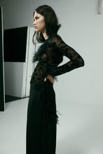 Load image into Gallery viewer, Harris Tapper Darvos Top - Black Mesh Velvet Hyde Boutique
