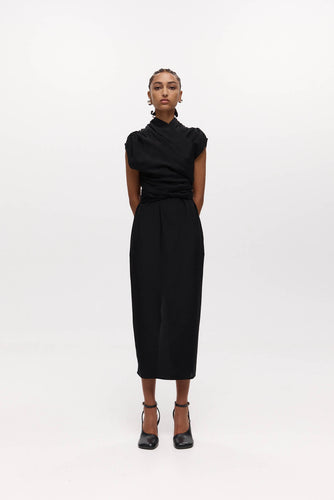 Harris Tapper Chaimberlain Dress - Black Silk Blend Hyde Boutique