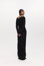 Load image into Gallery viewer, Harris Tapper Rosie Wrap Dress - Black Mesh Velvet Hyde Boutique
