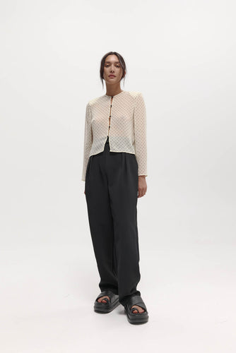 Harris Tapper Eileen Top - Cream Polka Dot Hyde Boutique