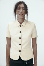 Load image into Gallery viewer, Harris Tapper Short Sleeve Bardot Blazer - Bone Hyde Boutique

