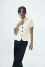 Load image into Gallery viewer, Harris Tapper Short Sleeve Bardot Blazer - Bone Hyde Boutique
