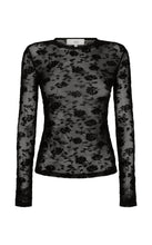 Load image into Gallery viewer, Harris Tapper Darvos Top - Black Mesh Velvet Hyde Boutique
