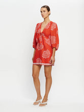 Load image into Gallery viewer, Kivari Indira Tie Front Mini Dress - Coral Hyde Boutique
