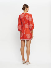 Load image into Gallery viewer, Kivari Indira Tie Front Mini Dress - Coral Hyde Boutique
