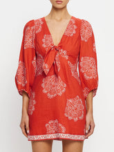 Load image into Gallery viewer, Kivari Indira Tie Front Mini Dress - Coral Hyde Boutique
